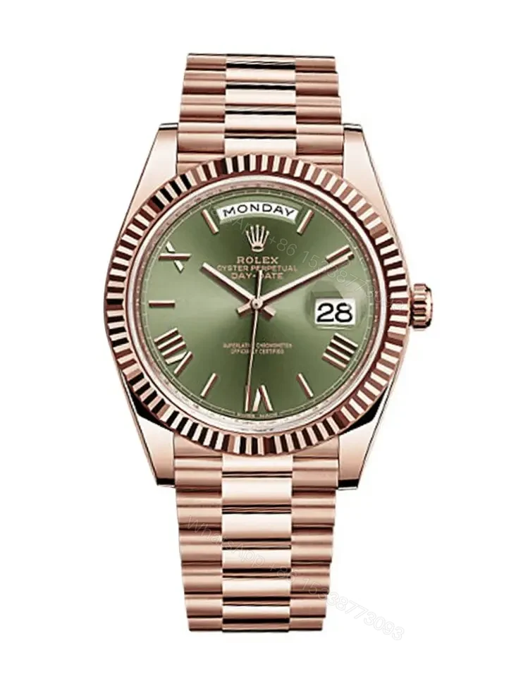 Replica Rolex Day Date – Rose Gold Green Dial Clone — view 1
