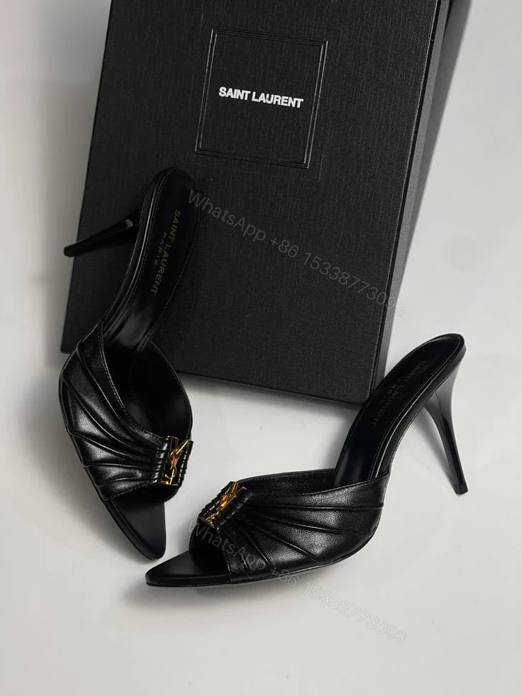 View 4 of YSL FIRST COPY LUXURY PARTY-WEAR HEELS FOR WOMEN SANDALS