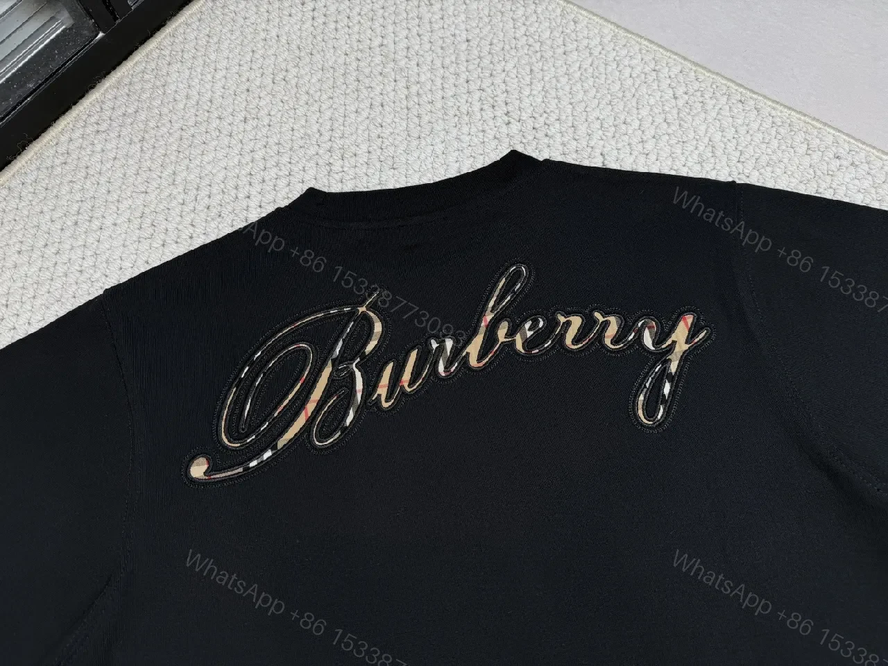 View 5 of Black Cotton Embroidered Tee: Subtle Luxury, All-Day Comfort
