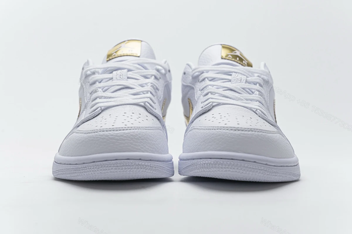 View 4 of Air Jordan 1 Low White Metallic Gold (W) CZ4776-100