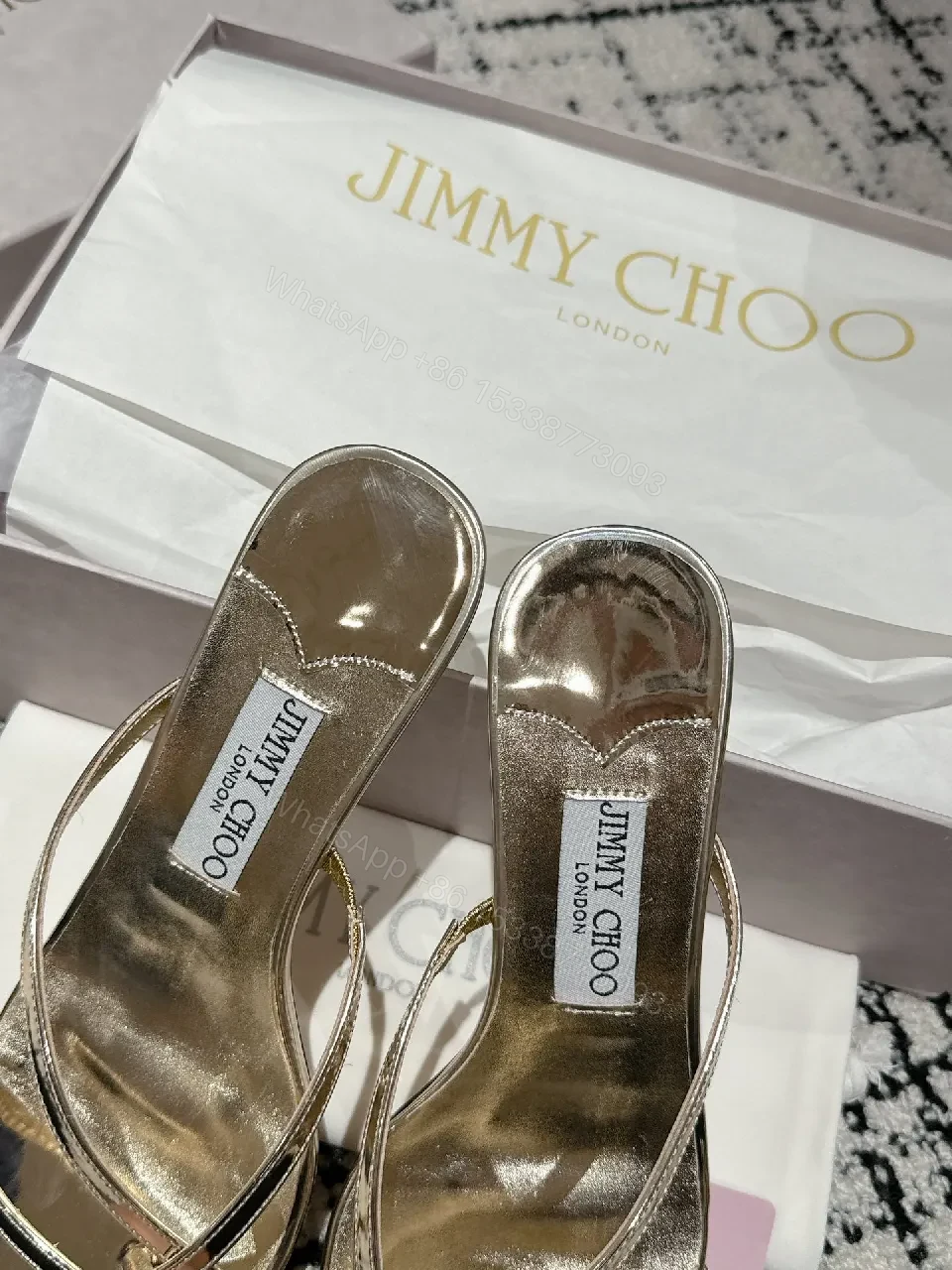 View 8 of Elegant Metallic Sandals: Sculpted Heel, Champagne-Gold, Open Toe, Luxury Comfort