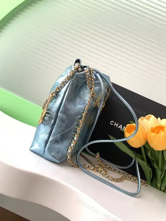 View 9 of Chanel-Inspired Metallic Quilted Chain Bag