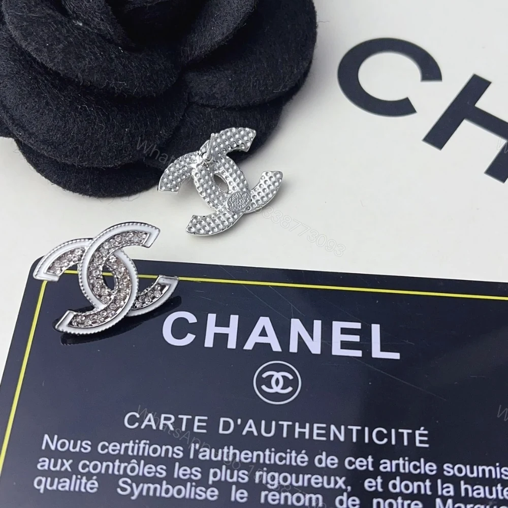 View 4 of CHANEL STUD EARRINGS SILVER WHITE AND CRYSTAL ABE867 B19263 NADDV