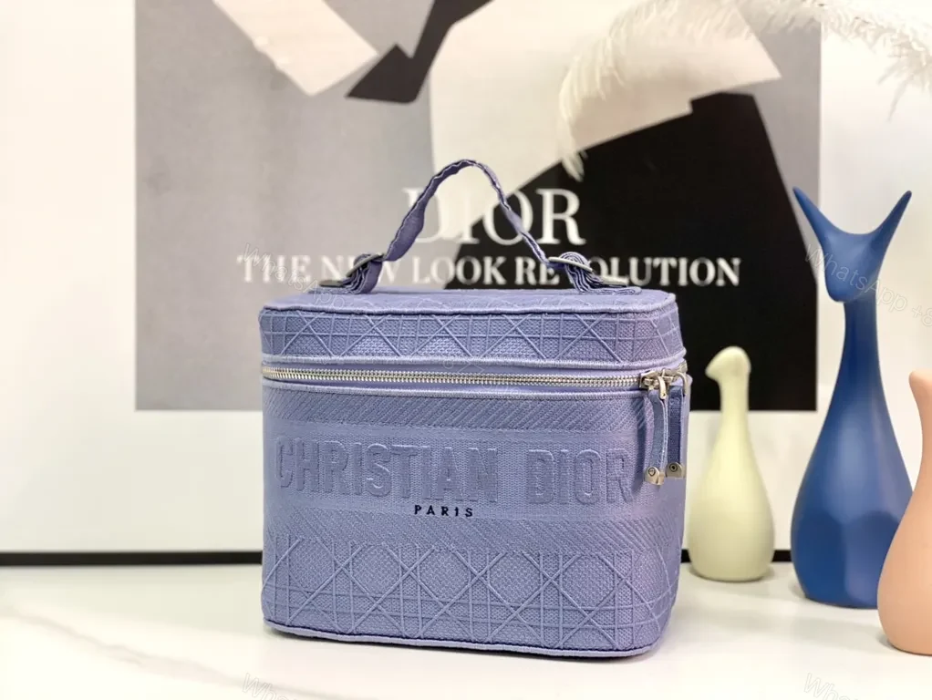 View 3 of Lavender-Blue Dior Vanity Case: Luxe Compact Organizer