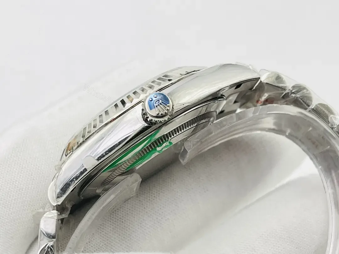 View 5 of Rolex Datejust 36 Stainless Steel Fluted Jubilee White Roman Dial 116234-0089