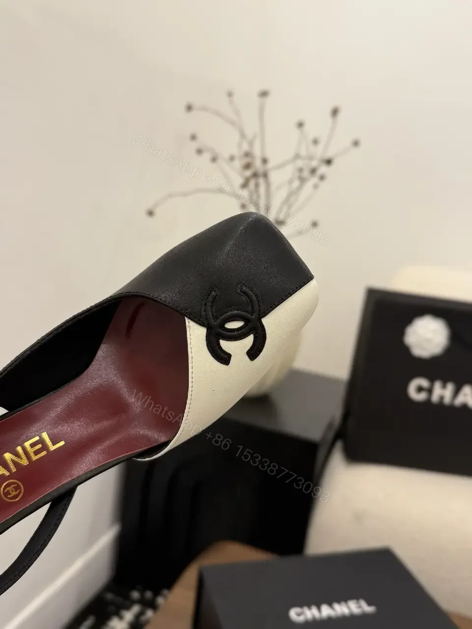View 5 of Two-Tone Slingback Heels – Modern Mono Contrast Comfort