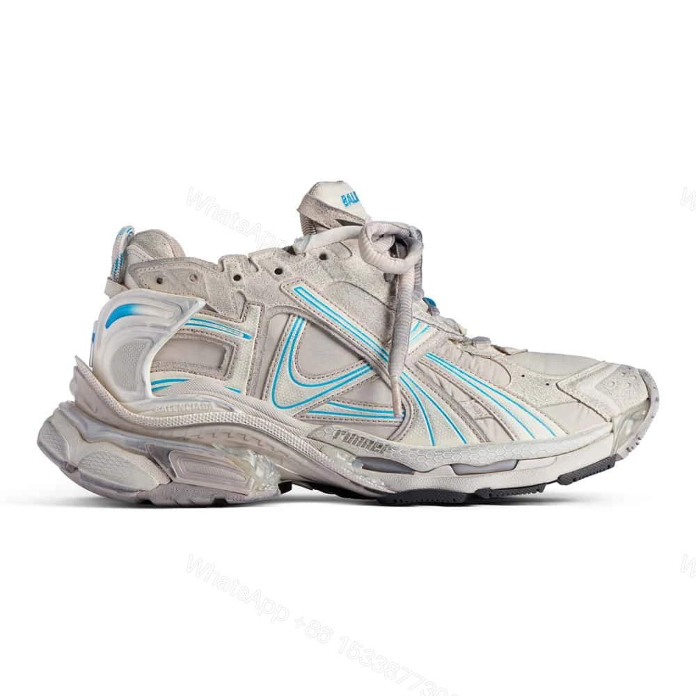BALENCIAGA RUNNER SNEAKER IN TAUPE/BLUE – BB264 — view 1