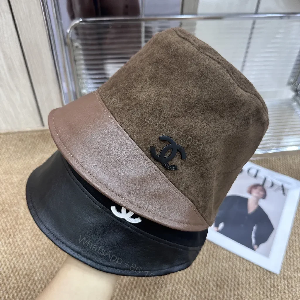 View 3 of Suede-Luxe Bucket Hat with Leather Band – Modern Chic Minimalist Cap