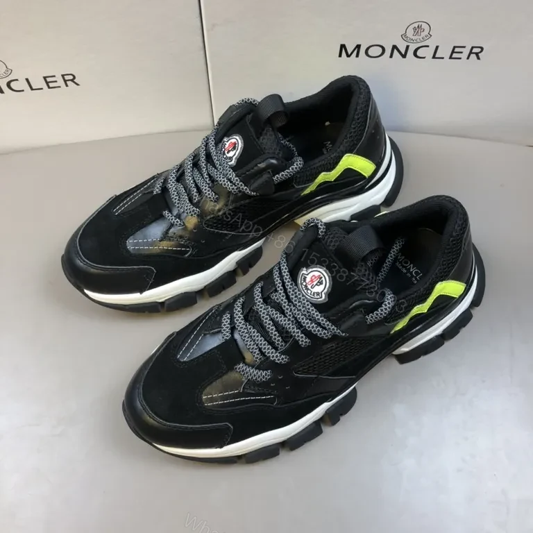 Neon-Lite Moncler-Style High-Top Sneakers — view 1