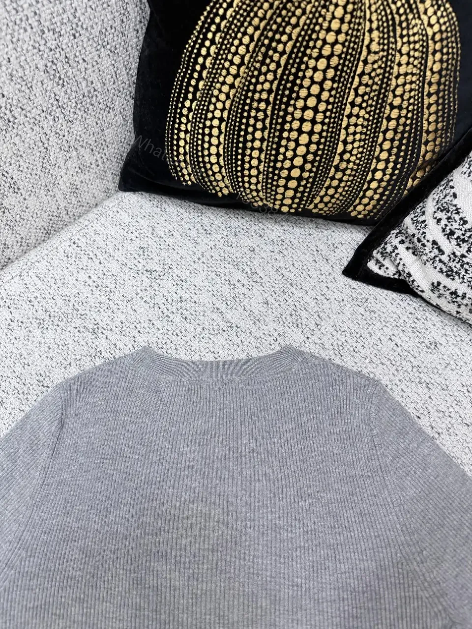 View 2 of Grey Ribbed Prada Milano T‐Shirt Dress: Subtle Texture, Everyday Luxury