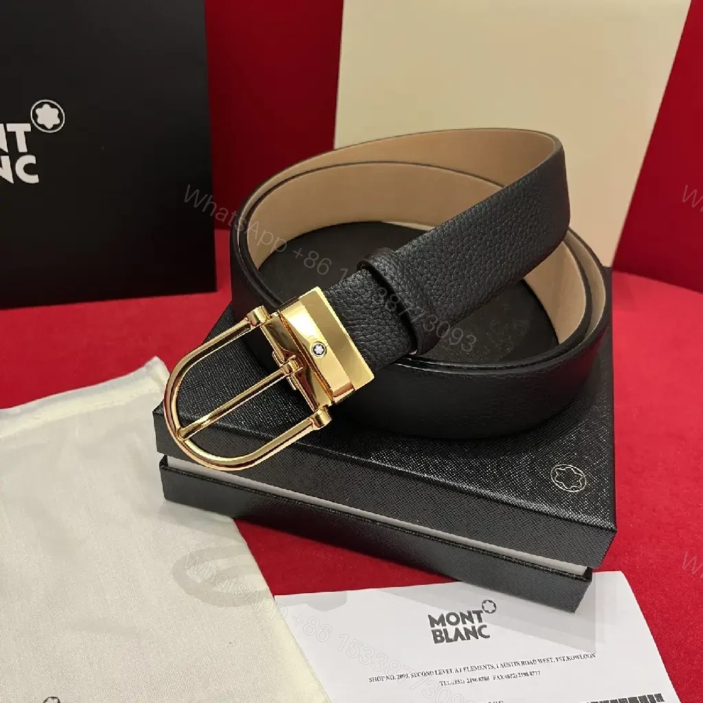 View 4 of Ultra-Premium Black Pebbled Leather Belt - Modern Buckle, Durable Comfort