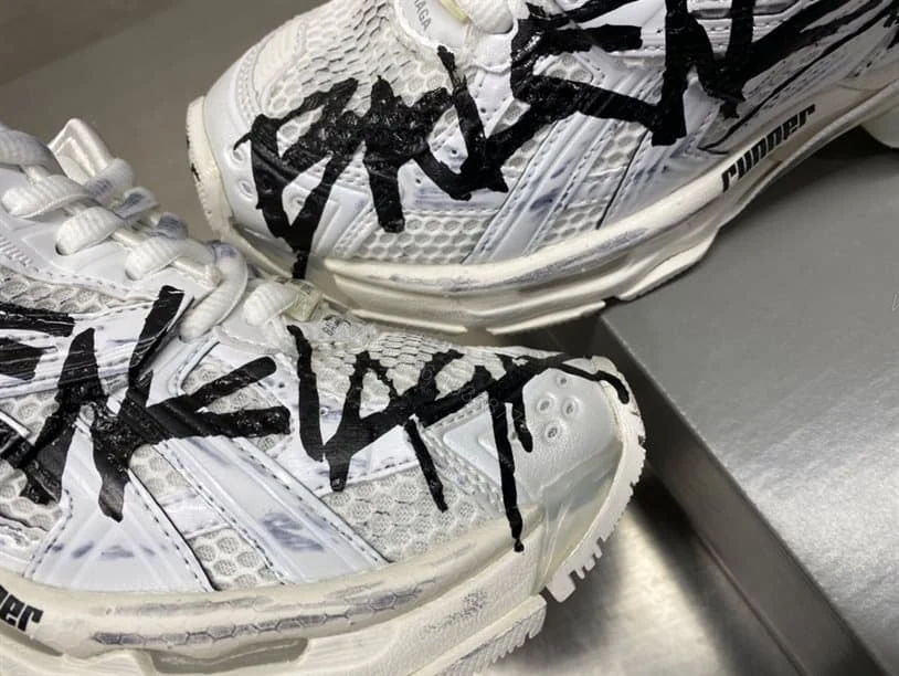 View 4 of BALENCIAGA MEN’S RUNNER GRAFFITI TRAINERS – BB218
