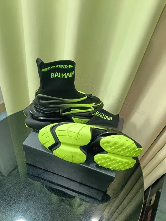 View 3 of Neon Balmain Sock Sneaker: Sculpted City-Edge Comfort