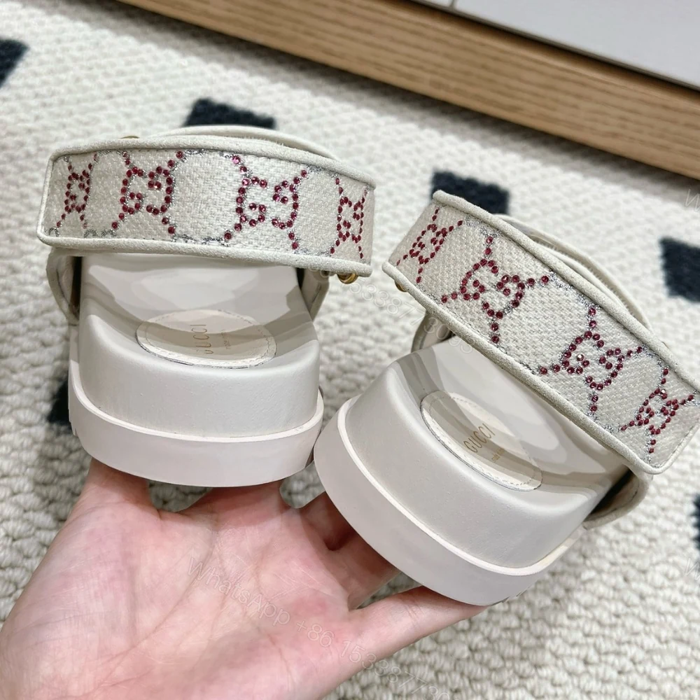 View 6 of GUCCI MORITZ GG MONOGRAM SANDALS BEIGE EBONY 771575 G1730 9755