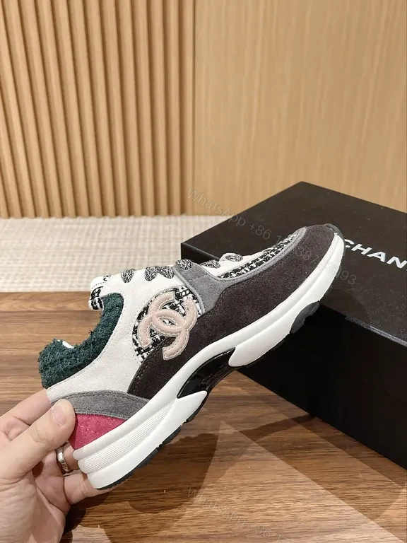 View 4 of Chanel-Inspired Knit & Leather Luxe Sneakers - All-Day Comfort