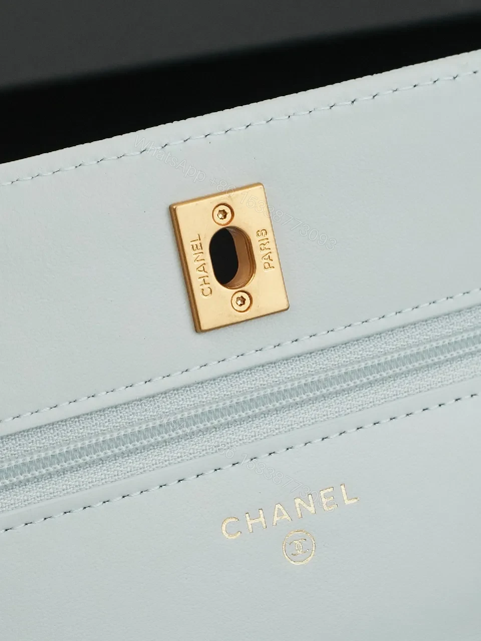 View 6 of Pastel Quilted Leather Mini Bag: Gold Chain Minimalist Chic