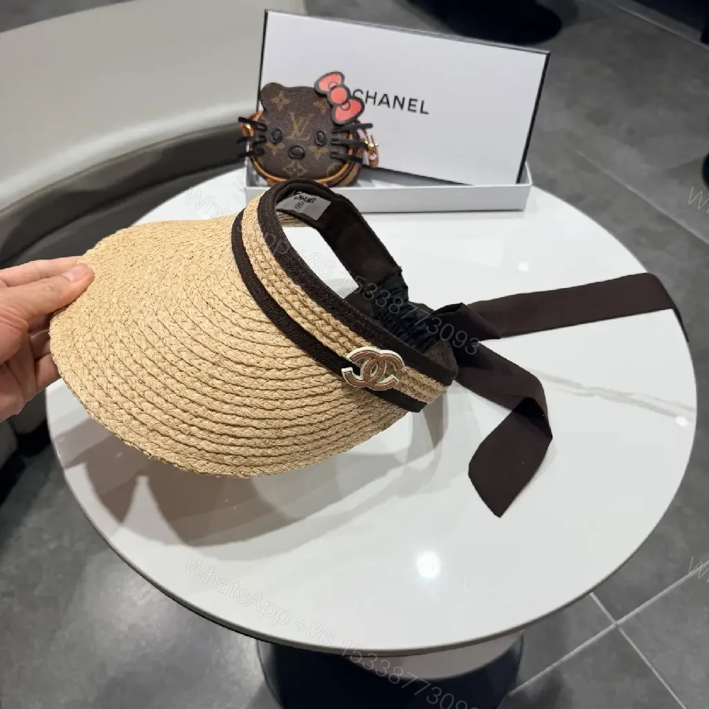 View 9 of Sun-Kissed Raffia Visor with Black Satin Band and Clasp