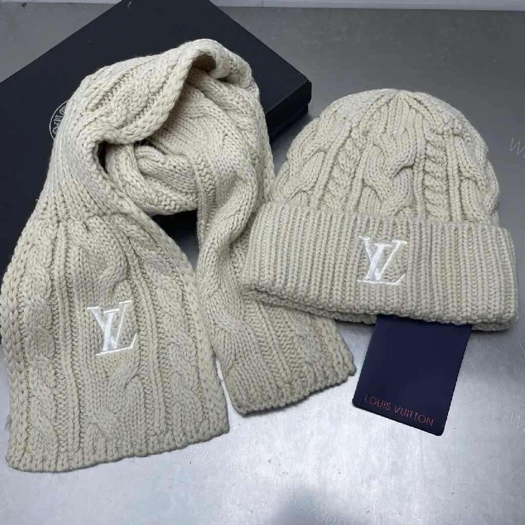 View 2 of Textured Knit Set – Cozy Luxury Winter Scarf & Beanie