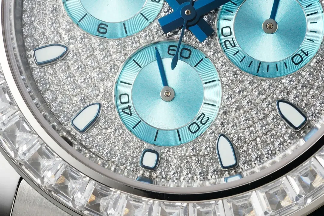 View 5 of Exquisite diamond pave daytona replica 40MM Platinum 116576TBR