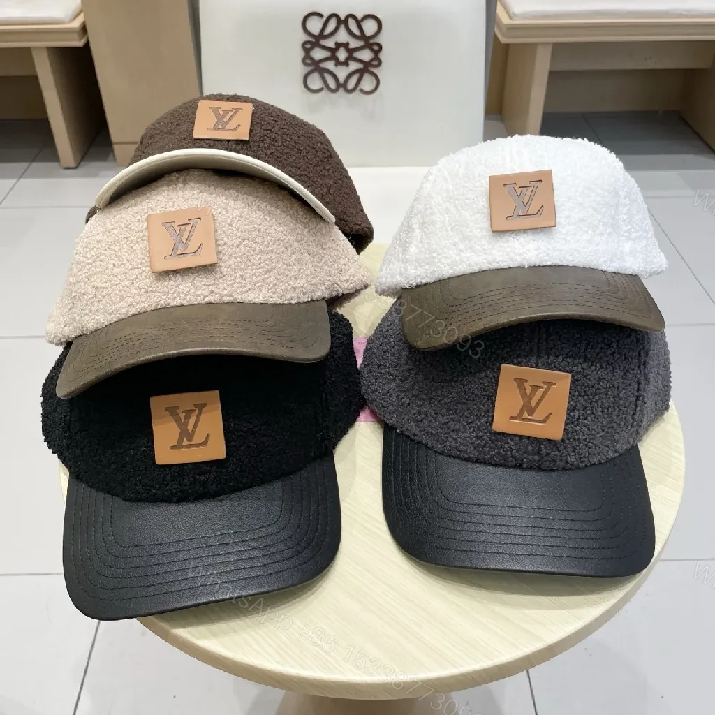 View 8 of Textured Luxe Boucle Cap with Subtle LV Patch Cap