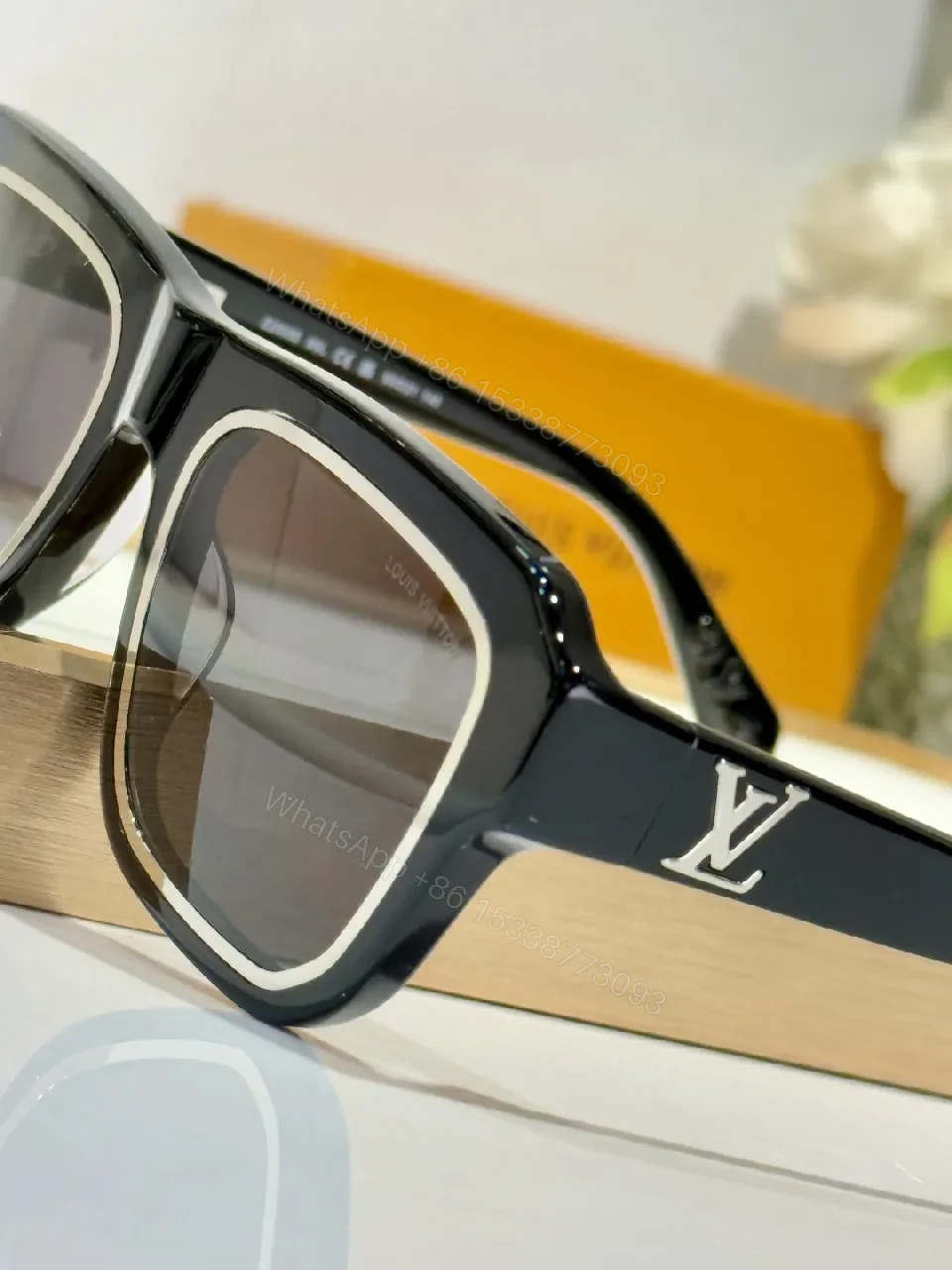 View 4 of Bold Acetate Sunglasses Square Luxe UV400 Polarized