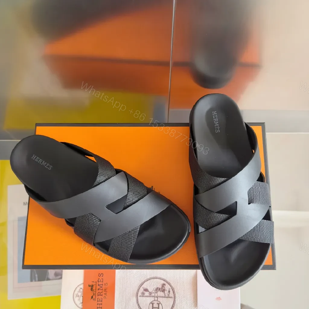 View 8 of Black Leather Cross-Strap Sandals: Minimal, Luxe Comfort