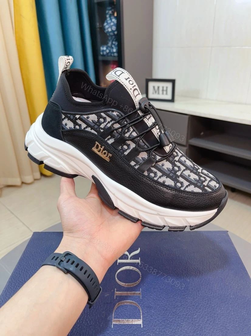 Dior A貨老花厚底運動鞋 黑色拼接休閒百搭款 — view 1
