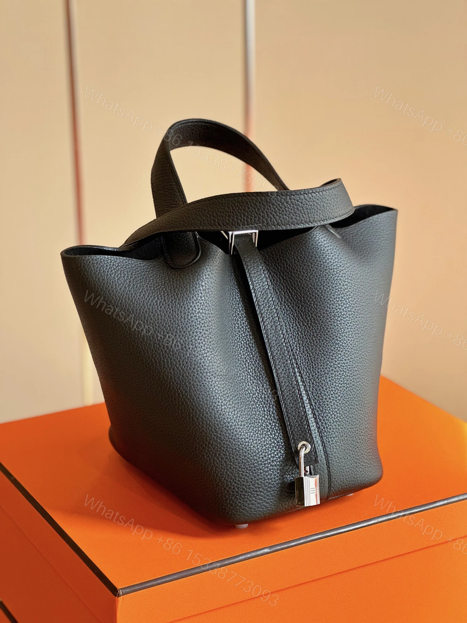 View 2 of Hermes Picotin 18 Black Togo Leather Sliver Hardware