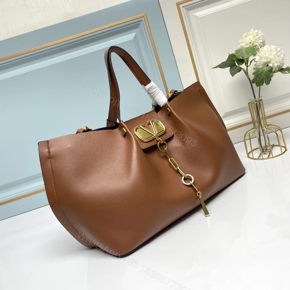 View 3 of VALENTINO GARAVANI LARGE VLOGO ESCAPE SHOPPER TOTE BROWN 41CM