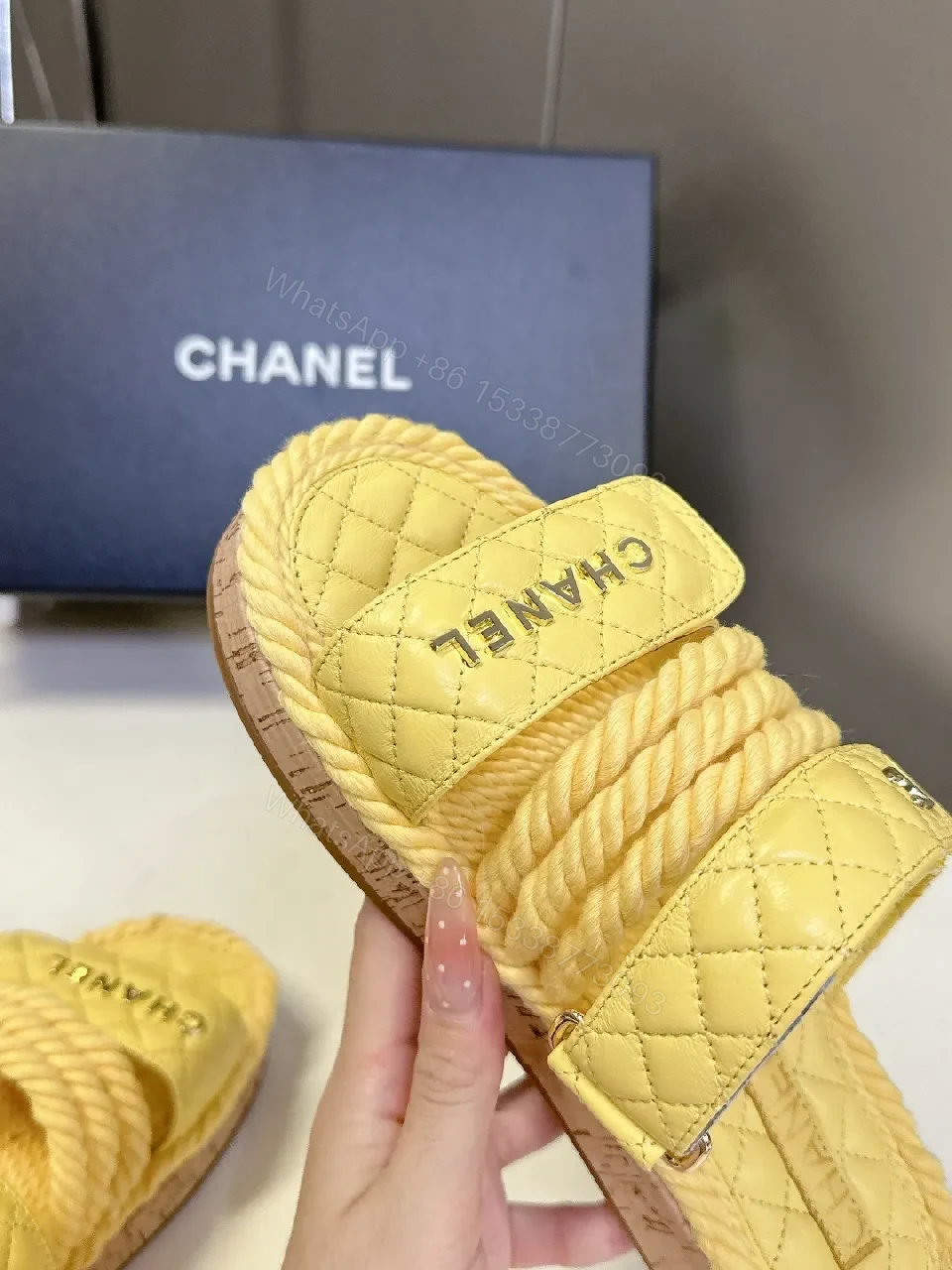 View 4 of Sunny Quilted Rope Slip-Ons - Casual Luxe Sneakers