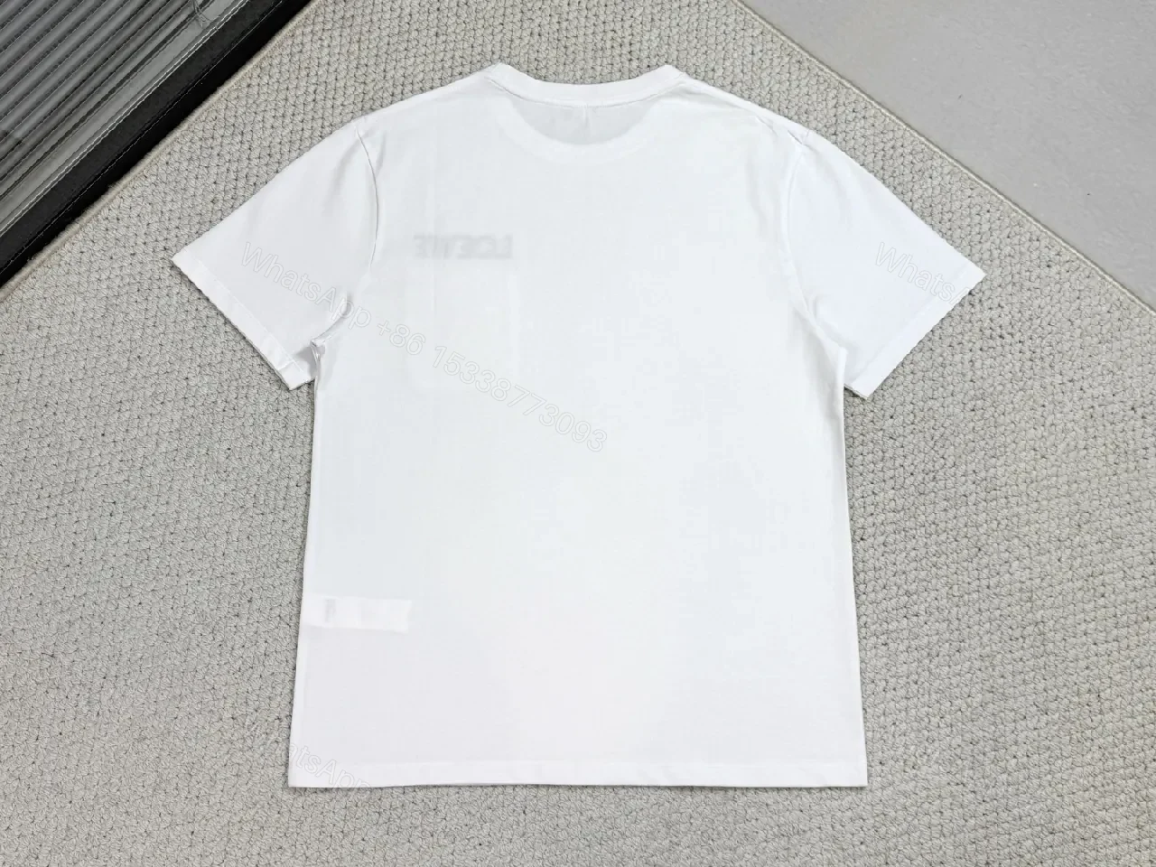 View 5 of White Cotton Pocket Tee with Subtle LOEWE Logo, Classic Fit
