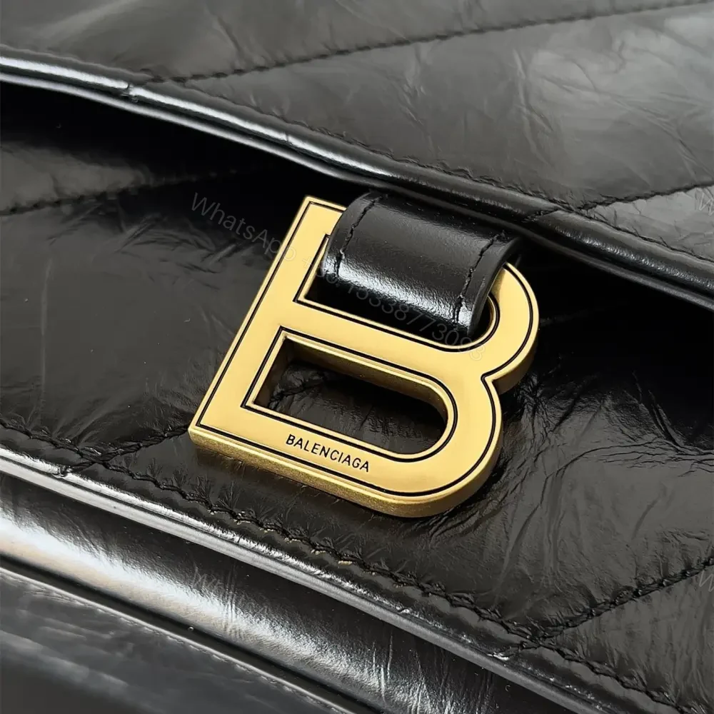 View 6 of 高仿BalenciagaCrush系列鏈條包黑金S