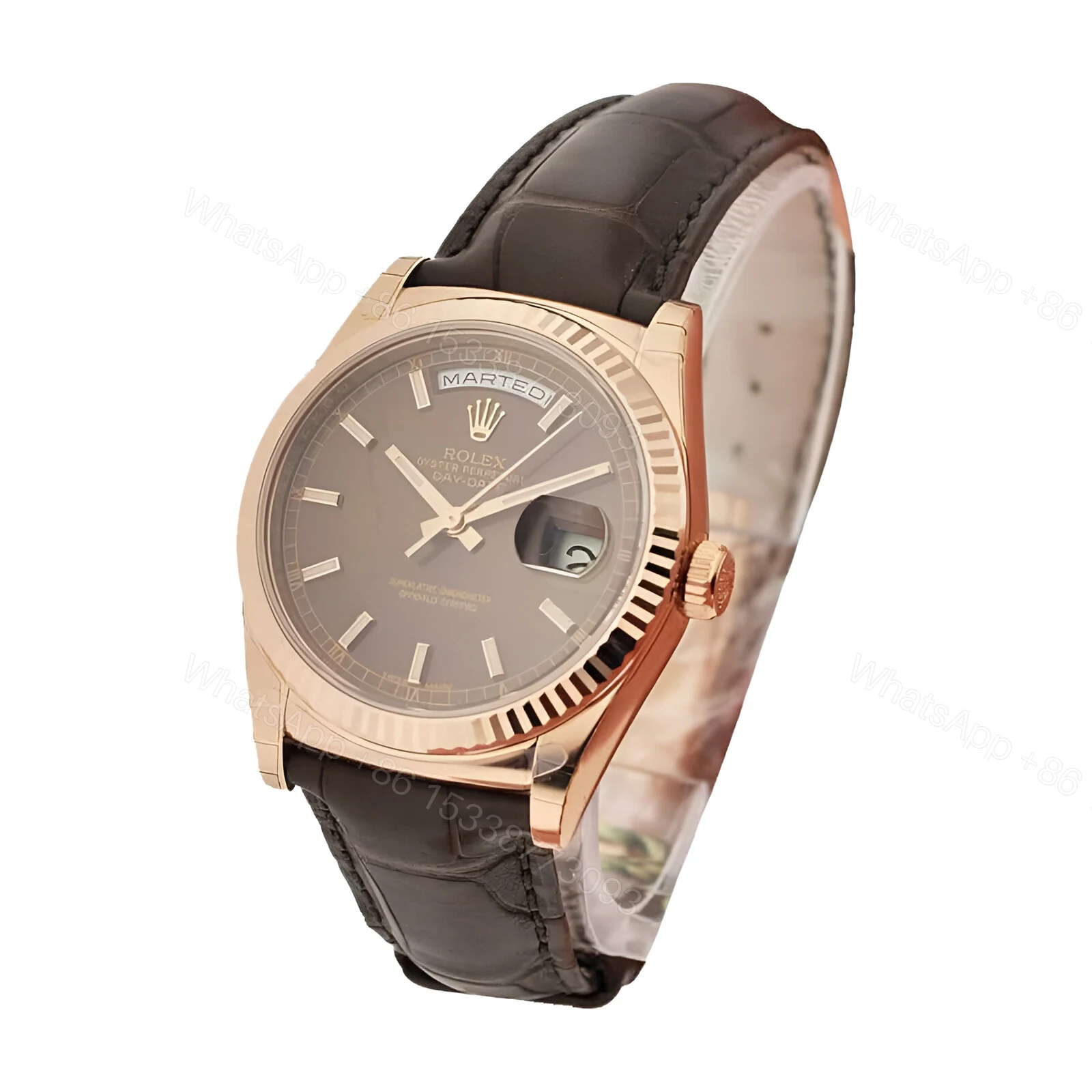 View 2 of Rolex Day-Date 118135 V5 Brown Dial Replica