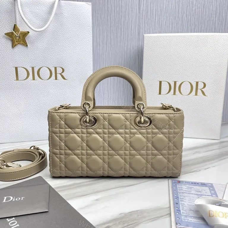 View 2 of Taupe Dior Quilted Calfskin Top-Handle Bag - Versatile Luxury