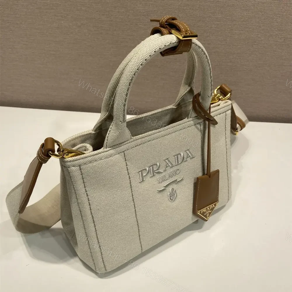 View 4 of 高仿Prada*1BA038刺繡徽標Tote手袋白色Mini免檢版