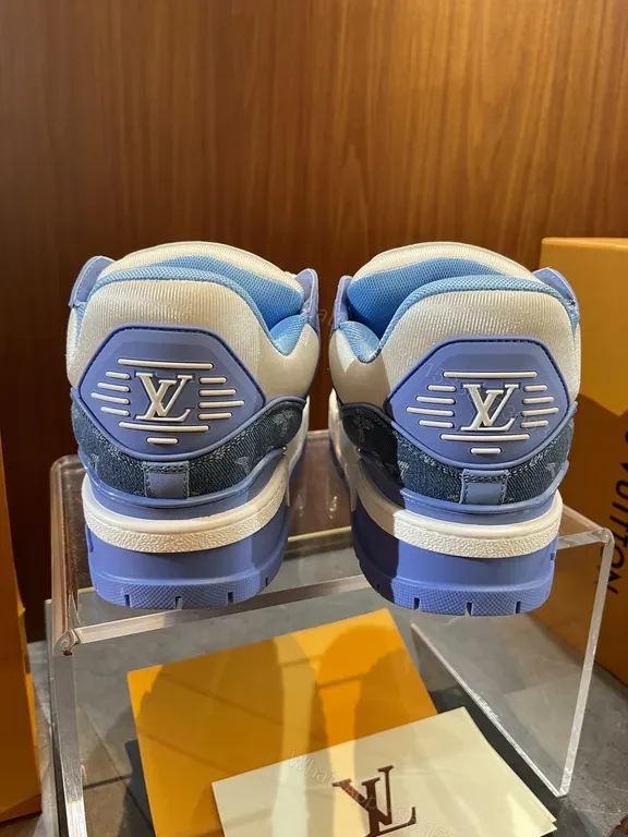 View 7 of Bold Denim-Inspired Trainer with LV Accents - Luxe Casual Sneakers