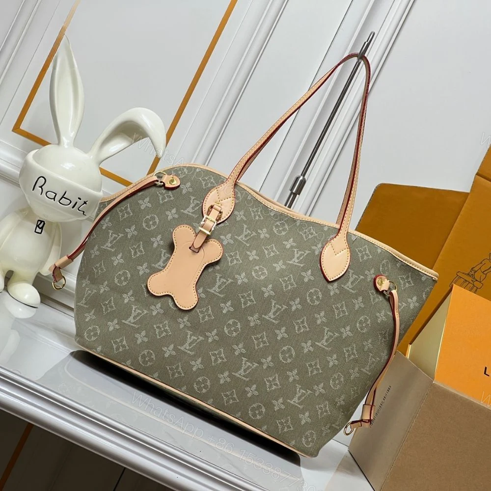View 10 of Louis Vuitton Neverwoof MM Khaki Denim 31Cm
