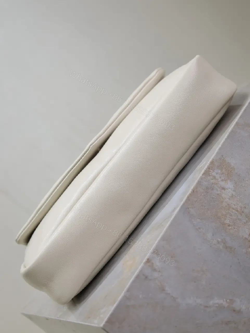 View 6 of Ivory Leather Envelope Bag + Gold Hardware + Elegant + Luxe Everyday Bag