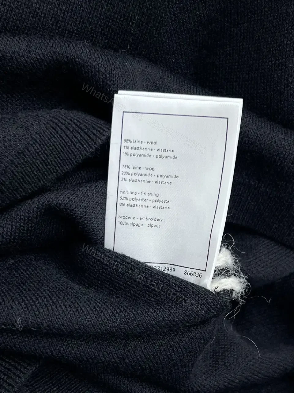 View 3 of Elegant Knit Turtleneck with Signature Embroidery, Black Knit Dishive