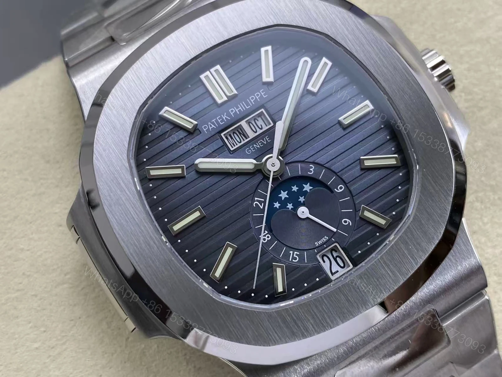 View 2 of Replica Patek Philippe 5726 Blue Calendar Watch
