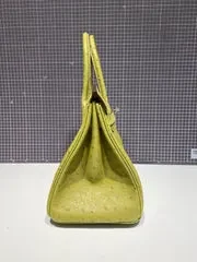 View 3 of HN 30CM LIME OSTRICH LEATHER GOLD HARDWARE