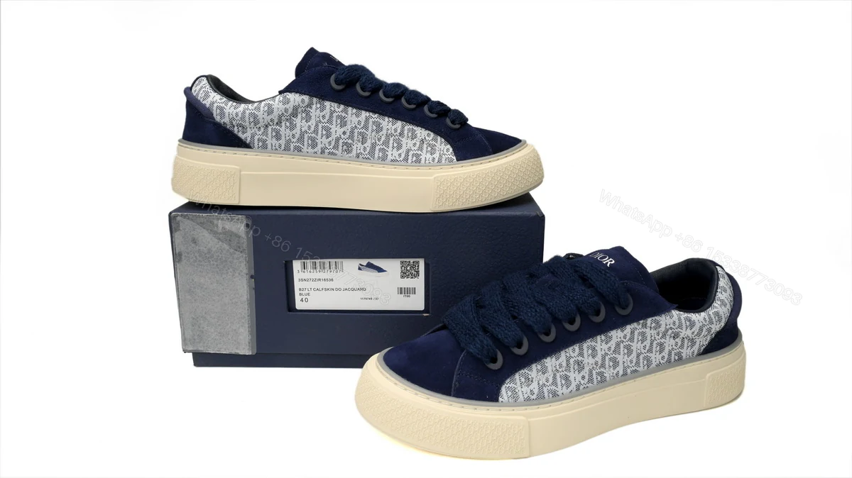 View 2 of Dior B33 Sneakers Release White Blue 3SN272 ZIR1 6536