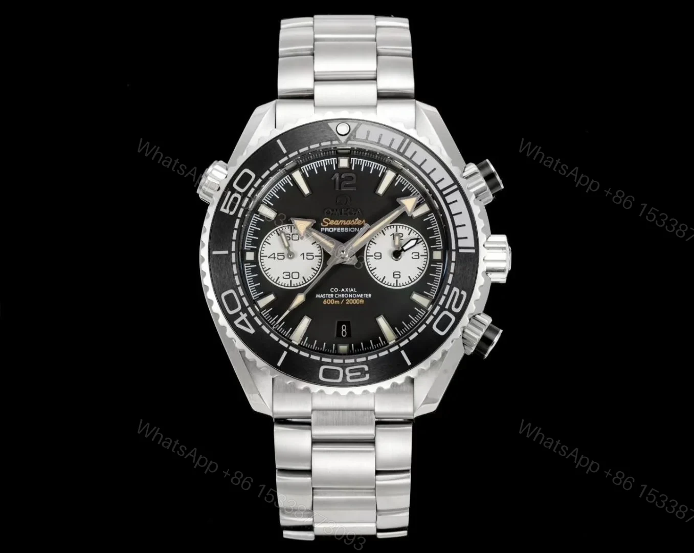 Omega Seamaster Planet Ocean 600M Chronograph Beige Dial Burgundy Ceramic Bezel Rubber Strap Automatic OMG-PO600-CHRONO-21532465109001-BEIGE-RS — view 1