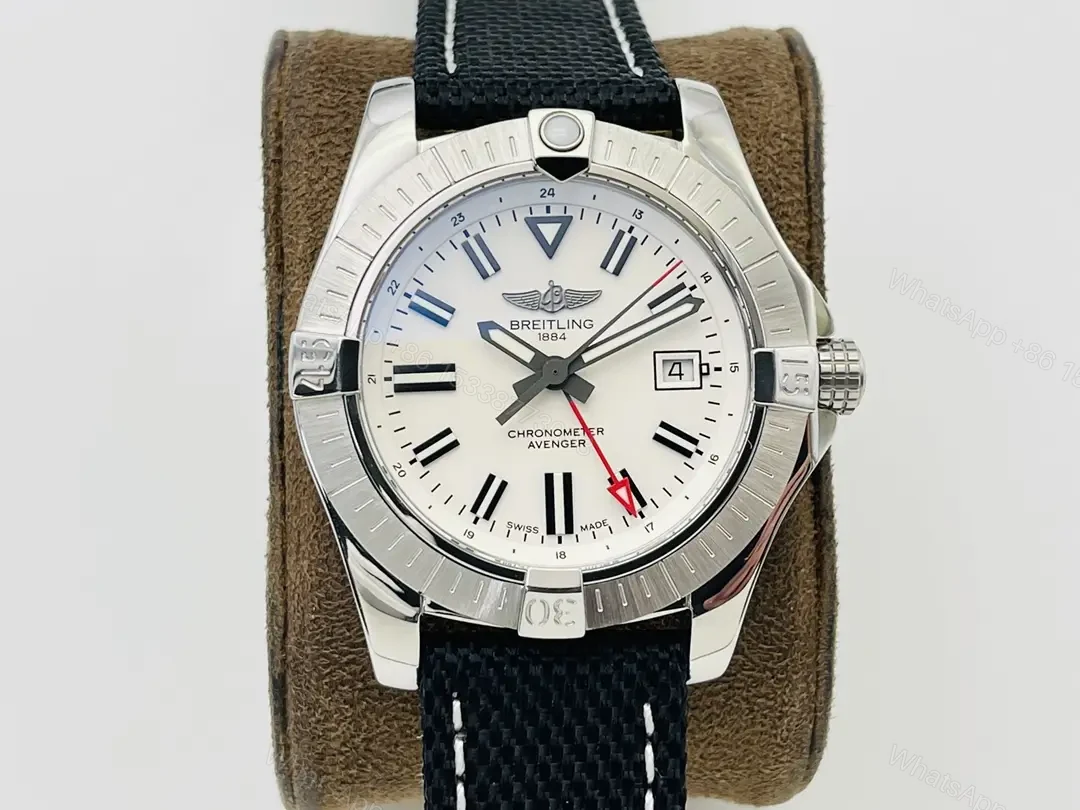 Fake Breitling Colt 36 White Dial Premium Fabric Strap 36MM BREITLING-COLT-WHT-FAB-36 — view 1