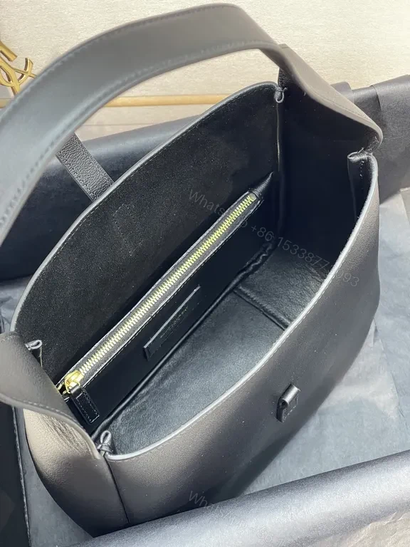 View 3 of Elegant Leather Tote with YSL Hardware: Everyday Luxury Tote