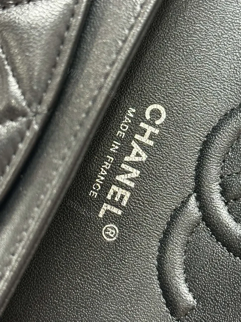 View 9 of Black Diamond Quilted Flap Bag with Chain Strap, Chanel-Inspired