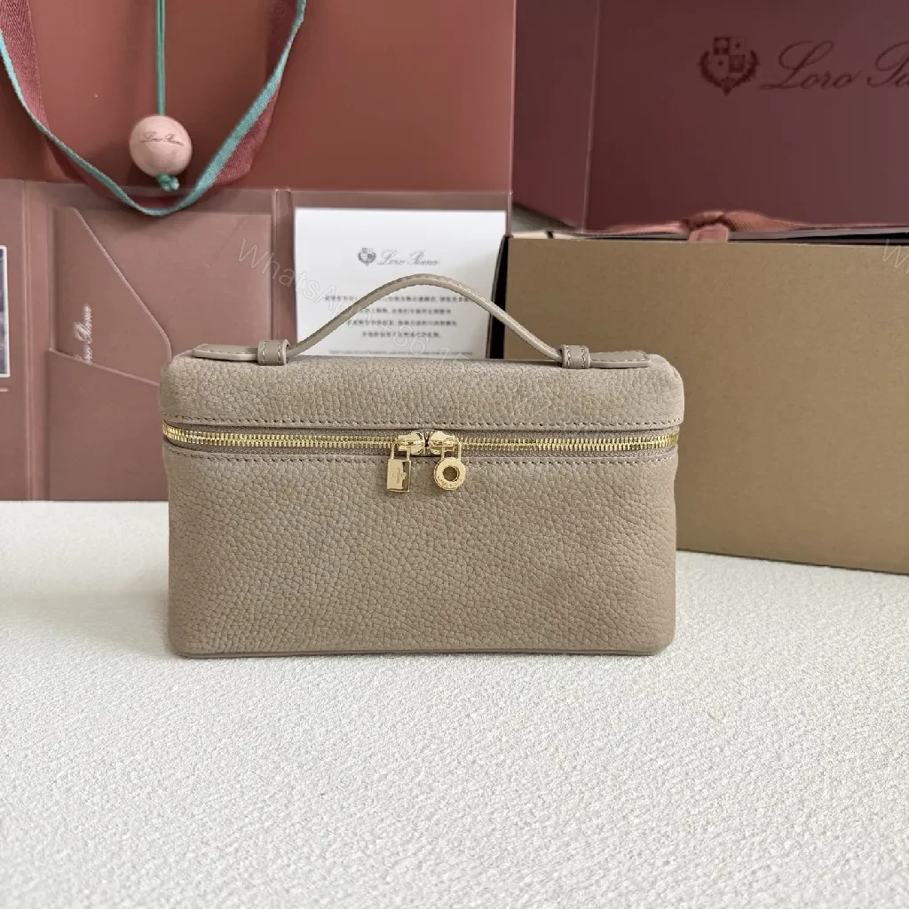 Taupe Pebbled Leather Mini Crossbody: Luxe, Compact, Versatile Slice — view 1