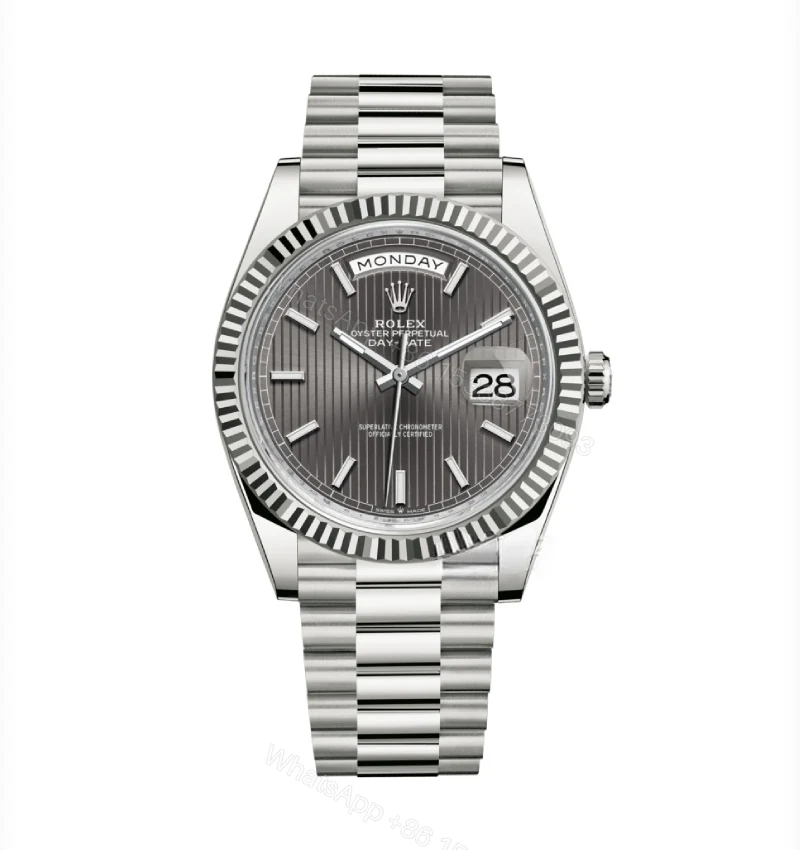 Superclone Rolex Day-Date Grey Stick Tapestry Dial 228239-0002 40 mm — view 1