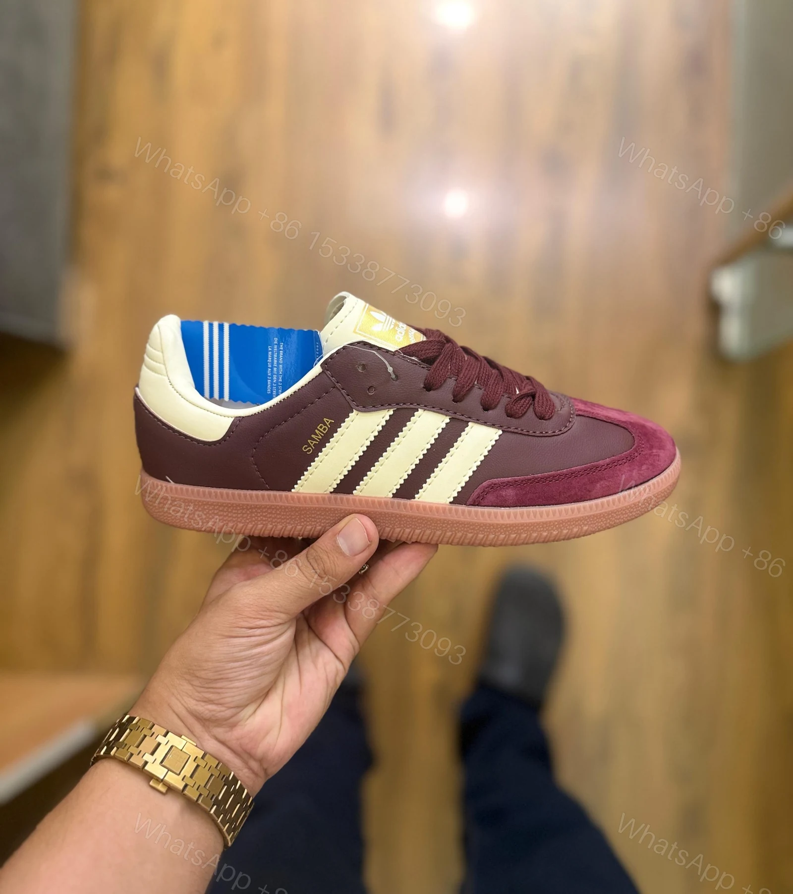 View 8 of FIRST COPY ADIDAS ORIGINALS SAMBA MAROON FOR GIRLS
