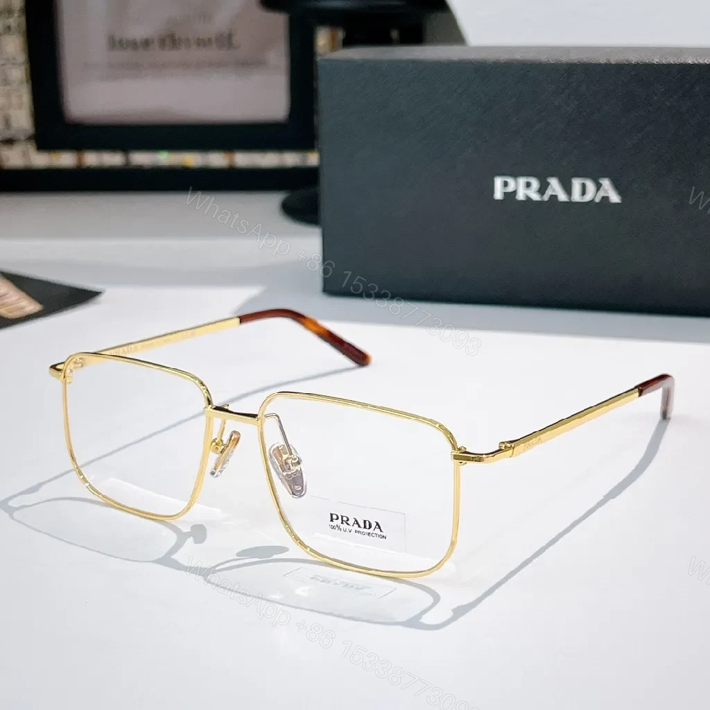 Gold-Tone Rectangular Luxury Eyewear: Everyday Prestige Glasses — view 1